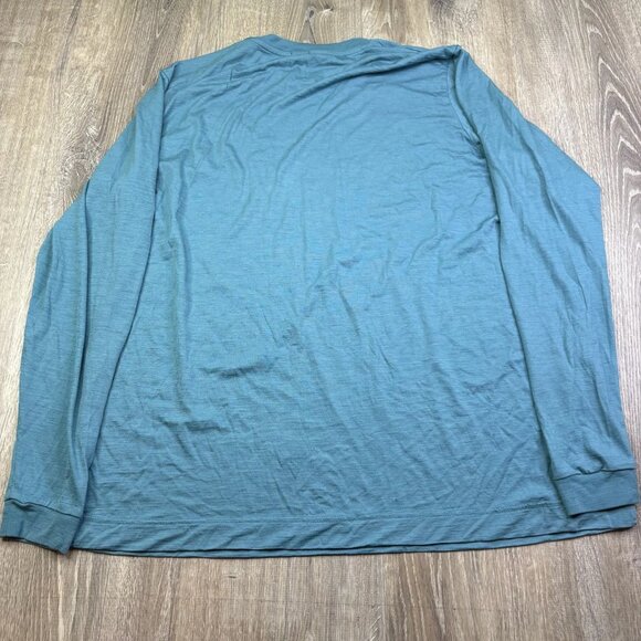 Son Of A Tailor Mens Cerulean Blue Merino Wool Crewneck Long Sleeve T-Shirt XL - Picture 3 of 12